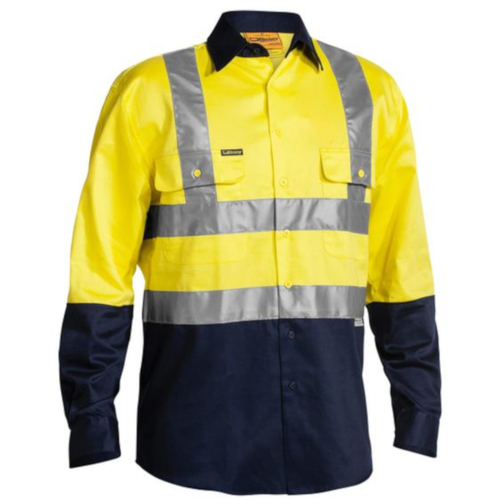 WORKWEAR, SAFETY & CORPORATE CLOTHING SPECIALISTS - 3M TAPED HI VIS DRILL SHIRT - LONG SLEEVE