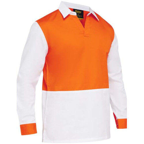 WORKWEAR, SAFETY & CORPORATE CLOTHING SPECIALISTS - TWO TONE HI VIS V-NECK LONG SLEEVE SHIRT