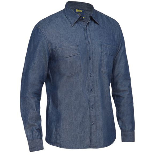 WORKWEAR, SAFETY & CORPORATE CLOTHING SPECIALISTS MENS LONG SLEEVE DENIM WORK SHIRT
