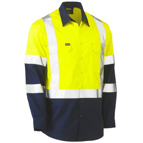 WORKWEAR, SAFETY & CORPORATE CLOTHING SPECIALISTS - X TAPED BIOMOTION TWO TONE HI VIS LIGHTWEIGHT DRILL SHIRT