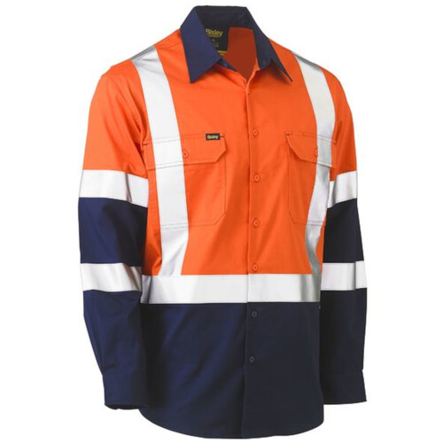 WORKWEAR, SAFETY & CORPORATE CLOTHING SPECIALISTS X TAPED BIOMOTION TWO TONE HI VIS LIGHTWEIGHT DRILL SHIRT