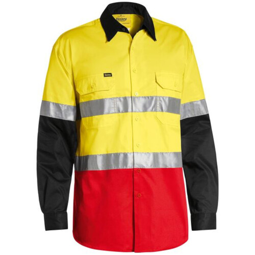 WORKWEAR, SAFETY & CORPORATE CLOTHING SPECIALISTS - 3M TAPED HI VIS COOL LIGHTWEIGHT THREE TONE SHIRT - LONG SLEEVE