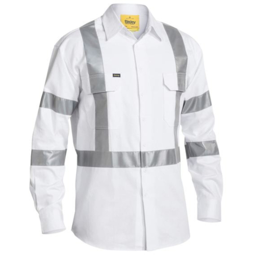 WORKWEAR, SAFETY & CORPORATE CLOTHING SPECIALISTS - 3M TAPED NIGHT COTTON DRILL SHIRT - LONG SLEEVE