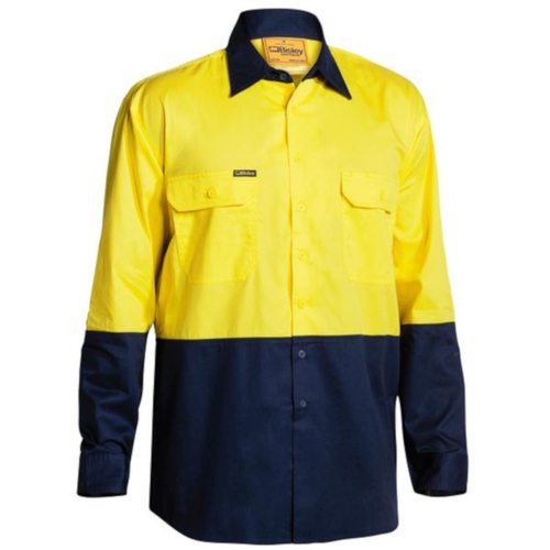 WORKWEAR, SAFETY & CORPORATE CLOTHING SPECIALISTS COOL LIGHTWEIGHT HI VIS DRILL SHIRT - LONG SLEEVE