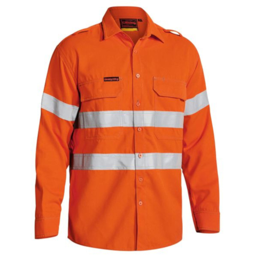 WORKWEAR, SAFETY & CORPORATE CLOTHING SPECIALISTS Tencate Tecasafe® Plus 700 Taped Hi Vis Fr Vented Shirt - Long Sleeve - Orange