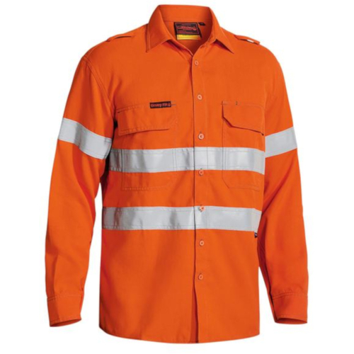 WORKWEAR, SAFETY & CORPORATE CLOTHING SPECIALISTS - TENCATE TECASAFE  PLUS TAPED 580 TAPED HI VIS LIGHTWEIGHT FR VENTED SHIRT - LONG SLEEVE