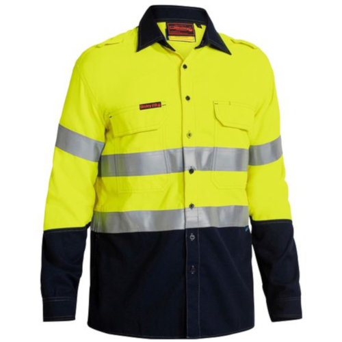 WORKWEAR, SAFETY & CORPORATE CLOTHING SPECIALISTS TENCATE TECASAFE  PLUS 580 TAPED HI VIS LIGHTWEIGHT FR VENTED SHIRT - LONG SLEEVE