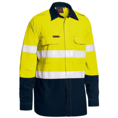 WORKWEAR, SAFETY & CORPORATE CLOTHING SPECIALISTS Tencate Tecasafe® Plus Taped  Two Tone Hi Vis Fr Lightweight Vented Shirt - Long Sleeve