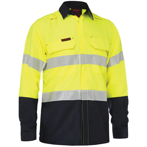 WORKWEAR, SAFETY & CORPORATE CLOTHING SPECIALISTS - APEX 160 TAPED HI VIS LIGHTWEIGHT FR RIPSTOP VENTED SHIRT