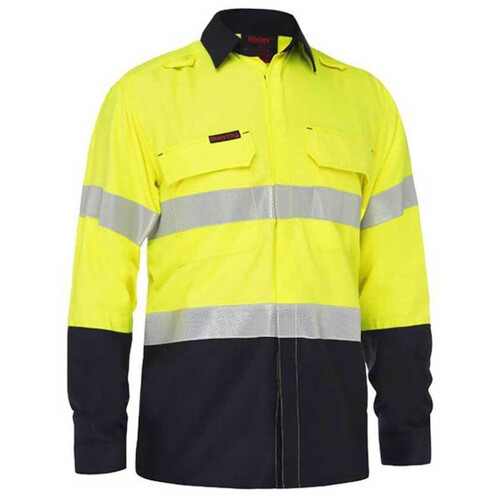 WORKWEAR, SAFETY & CORPORATE CLOTHING SPECIALISTS - APEX 185 TAPED HI VIS FR RIPSTOP VENTED SHIRT