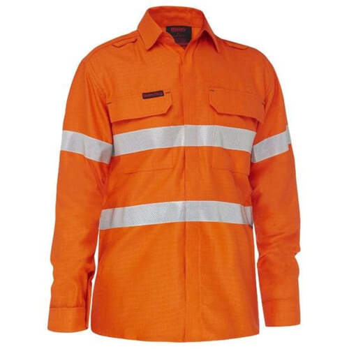 WORKWEAR, SAFETY & CORPORATE CLOTHING SPECIALISTS - APEX 185 TAPED HI VIS RIPSTOP FR VENTED SHIRT