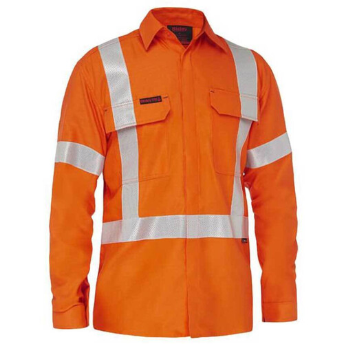 WORKWEAR, SAFETY & CORPORATE CLOTHING SPECIALISTS - APEX 185 X TAPED HI VIS FR RIPSTOP VENTED SHIRT