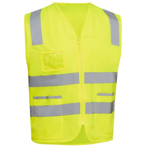 WORKWEAR, SAFETY & CORPORATE CLOTHING SPECIALISTS - TAPED HI VIS SAFETY ZIP VEST