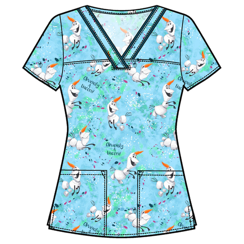 WORKWEAR, SAFETY & CORPORATE CLOTHING SPECIALISTS - CHEROKEE Print Top Obviously A Unicorn-Obviously A Unicorn-3XL