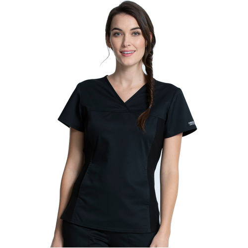 WORKWEAR, SAFETY & CORPORATE CLOTHING SPECIALISTS - Revolution Ladies V-Neck Knit Panel Top