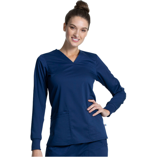 WORKWEAR, SAFETY & CORPORATE CLOTHING SPECIALISTS - LONG SLEEVE V-NECK TOP
