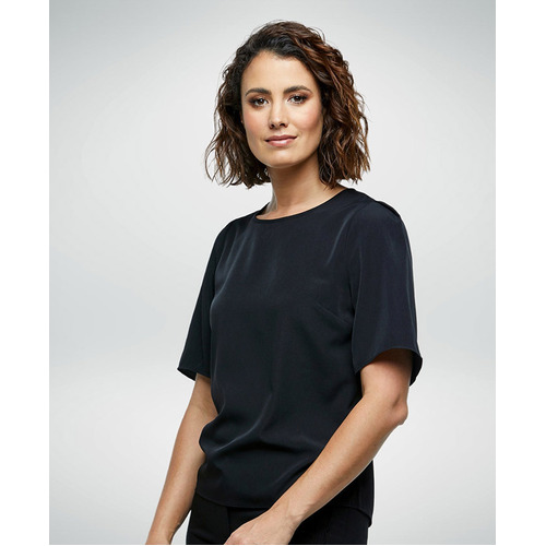 WORKWEAR, SAFETY & CORPORATE CLOTHING SPECIALISTS Echo - Loose Fit Blouse-Black-10