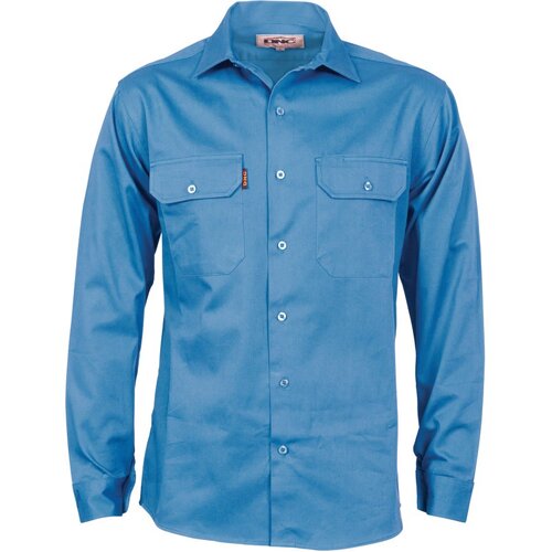 WORKWEAR, SAFETY & CORPORATE CLOTHING SPECIALISTS Cotton Drill Work Shirt With Gusset Sleeve - Long Sleeve