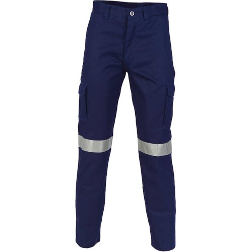 WORKWEAR, SAFETY & CORPORATE CLOTHING SPECIALISTS Cotton Drill Cargo Pants With 3M R/Tape