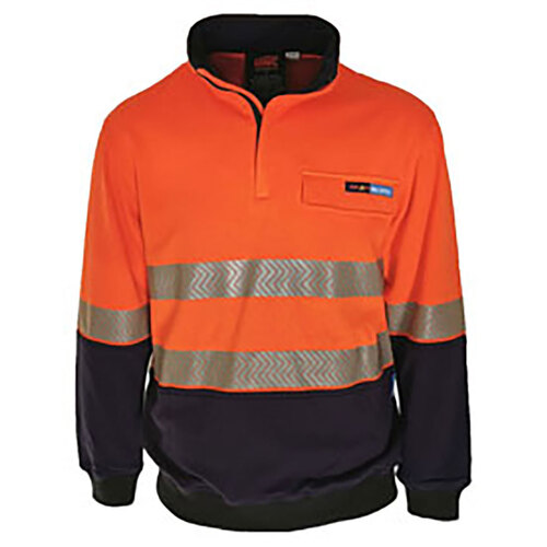 WORKWEAR, SAFETY & CORPORATE CLOTHING SPECIALISTS - HiVis 1/2 Zip FR HRC2 D/N Jumper