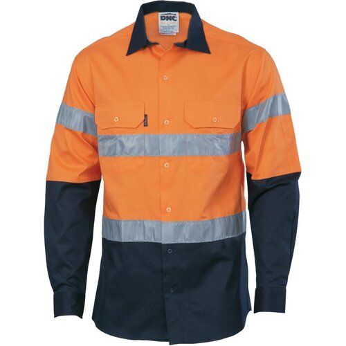 WORKWEAR, SAFETY & CORPORATE CLOTHING SPECIALISTS - HIVIS D/N 2 TONE DRILL SHIRT