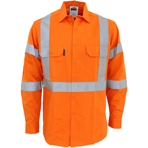 WORKWEAR, SAFETY & CORPORATE CLOTHING SPECIALISTS HiVis 3 way vented "X" back & Bio-motion taped Shirt