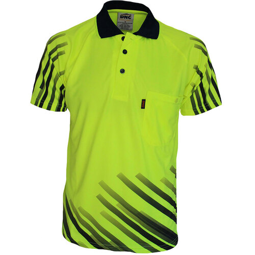 WORKWEAR, SAFETY & CORPORATE CLOTHING SPECIALISTS - HiVis Sublimated Full Stripe Polo