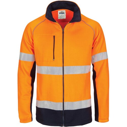 WORKWEAR, SAFETY & CORPORATE CLOTHING SPECIALISTS HIVIS 2 Tone full zip fleecy sweat shirt CSR R/Tape