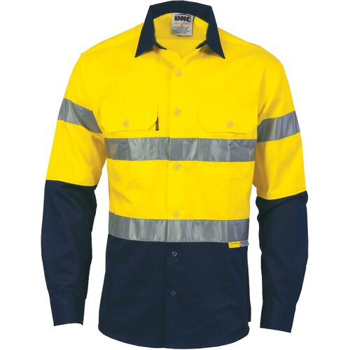 WORKWEAR, SAFETY & CORPORATE CLOTHING SPECIALISTS HiVis two tone drill shirts with 3M8906 R/Tape - long sleeve