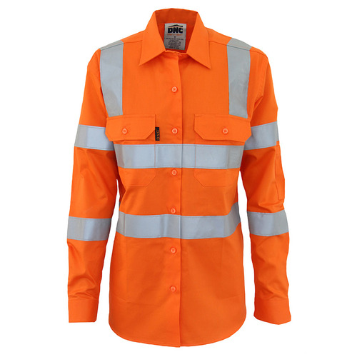 WORKWEAR, SAFETY & CORPORATE CLOTHING SPECIALISTS Ladies HiVis L/W Cotton VIC Rail CSR Shirt