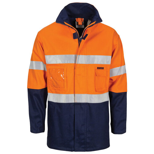 WORKWEAR, SAFETY & CORPORATE CLOTHING SPECIALISTS - HiVis Cotton Drill "2 in 1" Jacket with Generic Reflective R/Tape