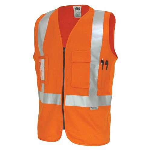 WORKWEAR, SAFETY & CORPORATE CLOTHING SPECIALISTS Day/Night Cross Back Cotton Safety Vests with CSR R/Tape