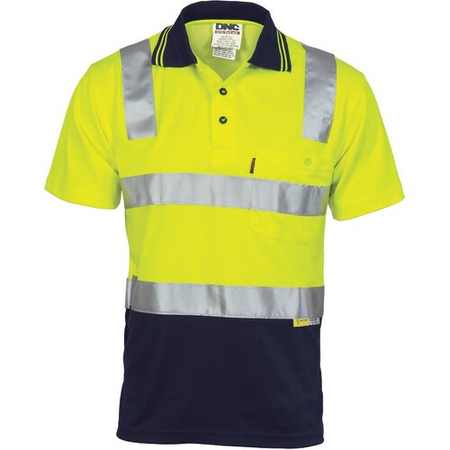 WORKWEAR, SAFETY & CORPORATE CLOTHING SPECIALISTS Cotton Back HiVis Two Tone Polo Shirt with CSR R/ Tape - Short sleeve