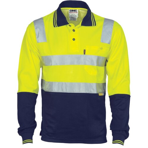 WORKWEAR, SAFETY & CORPORATE CLOTHING SPECIALISTS Cotton Back HiVis Two Tone Polo Shirt with CSR R/ Tape - L/S