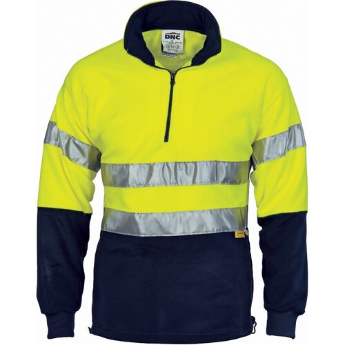 WORKWEAR, SAFETY & CORPORATE CLOTHING SPECIALISTS - HiVis Two Tone 1/2 Zip Polar Fleece with CSR R/Tape