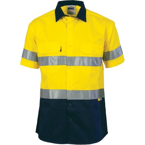 WORKWEAR, SAFETY & CORPORATE CLOTHING SPECIALISTS - HiVis Two Tone Drill Shirt with 3M 8906 R/Tape - short sleeve