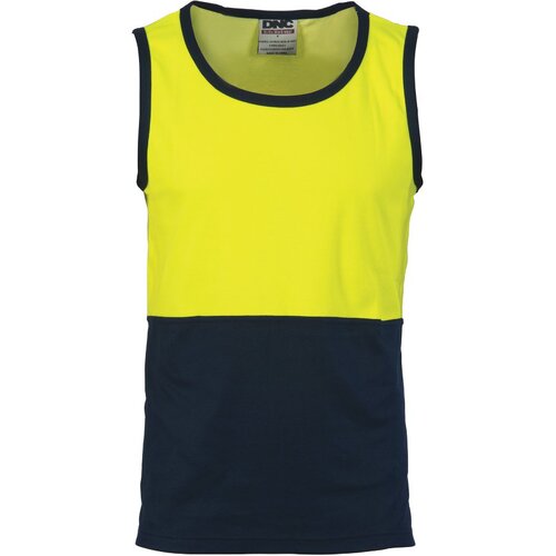 WORKWEAR, SAFETY & CORPORATE CLOTHING SPECIALISTS Cotton Back Two Tone Singlet