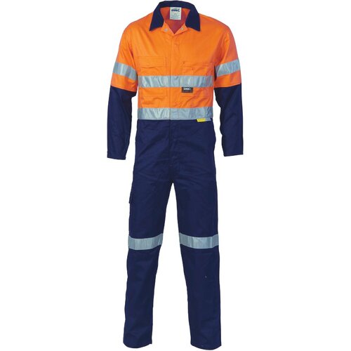 WORKWEAR, SAFETY & CORPORATE CLOTHING SPECIALISTS - HiVis Two Tone Cott on Coverall with 3M R/Tape