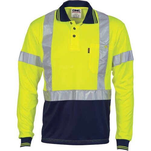 WORKWEAR, SAFETY & CORPORATE CLOTHING SPECIALISTS - Cotton Back HiVis Two Tone Fluoro Polo - Short Sleeve