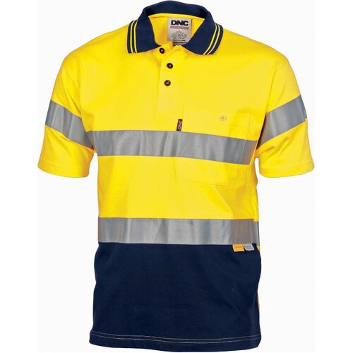 WORKWEAR, SAFETY & CORPORATE CLOTHING SPECIALISTS Hivis Cool-Breeze Cotton Jersey Polo With CSR R/Tape - S/S