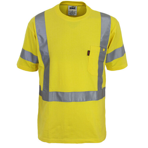 WORKWEAR, SAFETY & CORPORATE CLOTHING SPECIALISTS - HiVis Cotton Taped Tee Short Sleeve