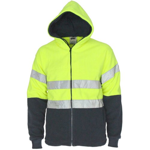 WORKWEAR, SAFETY & CORPORATE CLOTHING SPECIALISTS Hivis full zip polar fleece hoodie with CSR R/tape