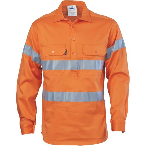 WORKWEAR, SAFETY & CORPORATE CLOTHING SPECIALISTS HiVis Cool-Breeze Close Front Cotton Shirt with Generic R/Tape