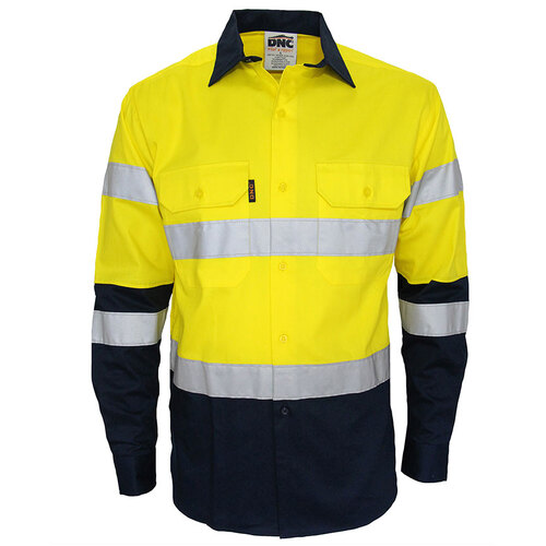 WORKWEAR, SAFETY & CORPORATE CLOTHING SPECIALISTS - HiVis 2 Tone Biomotion taped shirt