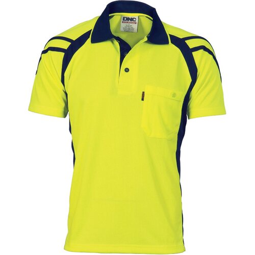WORKWEAR, SAFETY & CORPORATE CLOTHING SPECIALISTS - Cool Breathe Stripe Panel Polo Shirt - Short Sleeve