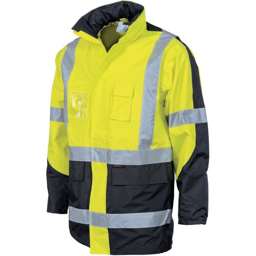 WORKWEAR, SAFETY & CORPORATE CLOTHING SPECIALISTS - HiVis 2 Tone Cross Back D/N  2 in 1  Contrast Rain Jacket