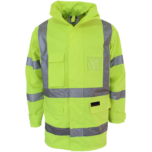 WORKWEAR, SAFETY & CORPORATE CLOTHING SPECIALISTS HiVis "X" back Rain jacket Biomotion tape