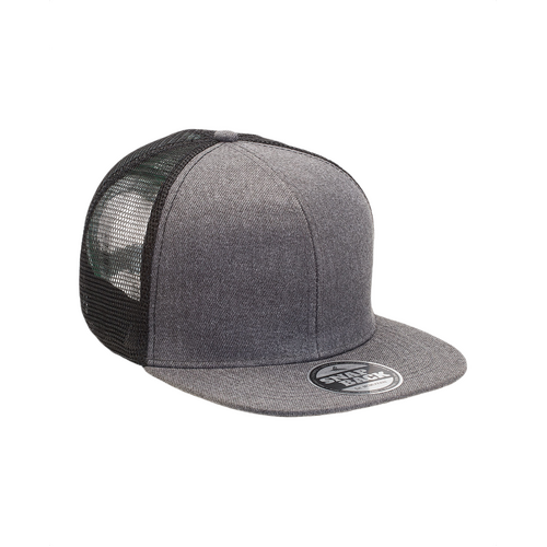 WORKWEAR, SAFETY & CORPORATE CLOTHING SPECIALISTS Heathered Flat Peak Trucker