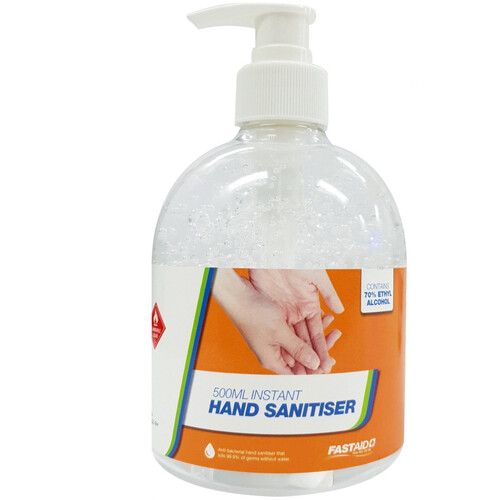 WORKWEAR, SAFETY & CORPORATE CLOTHING SPECIALISTS - HAND SANITISER, 500ML PUMP PACK WITH ALOE VERA, 24PK