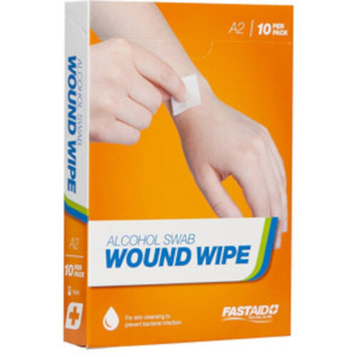 WORKWEAR, SAFETY & CORPORATE CLOTHING SPECIALISTS - WOUND WIPE, ALCOHOL SWAB, 10PK